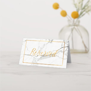 PixDezines Marble+Faux Gold Reserved Table Cards
