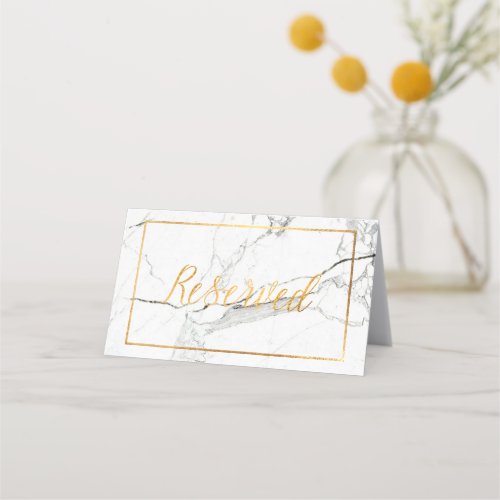 PixDezines MarbleFaux Gold Reserved Table Cards