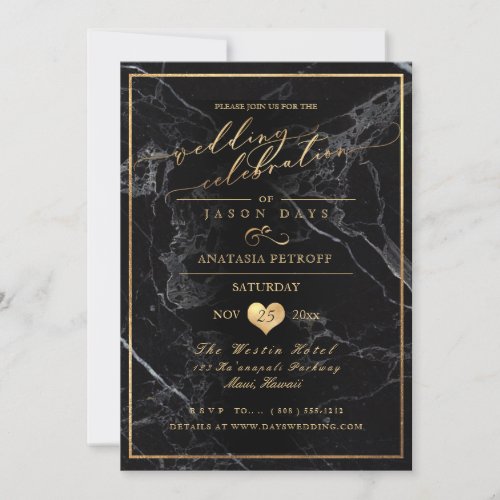 PixDezines Marble/Faux Gold/Wedding Celebration Invitation