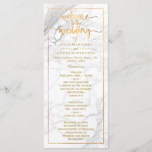 PixDezines Marble+Faux Gold Wedding Program