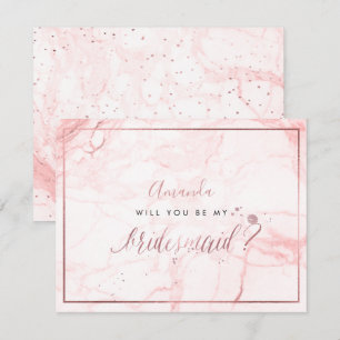 PixDezines Marble+Faux Rose Gold, Bridesmaid Invitation