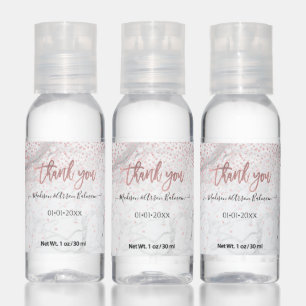PixDezines Marble Faux Rose Gold Confetti Hand Sanitizer