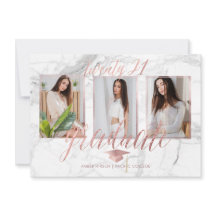 PixDezines Marble Faux Rose Gold Graduation