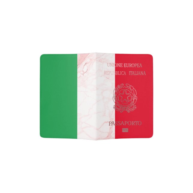 PixDezines Marble/Faux Rose Gold/Italian Passport Holder (Opened)