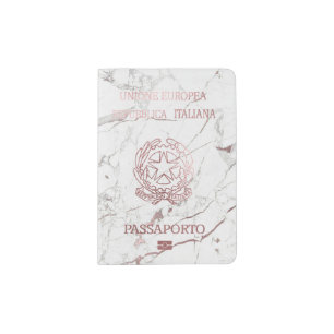 PixDezines Marble/Faux Rose Gold/Italian Passport Holder