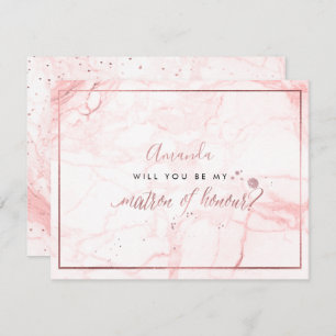 PixDezines Marble+Faux Rose Gold, Matron Invitation