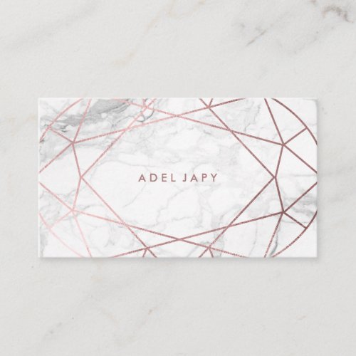 PixDezines MarbleFaux Rose Gold Oval  Gem Cut Business Card