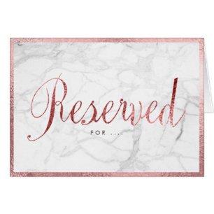 PixDezines Marble+Faux Rose Gold/Reserved Table Cards