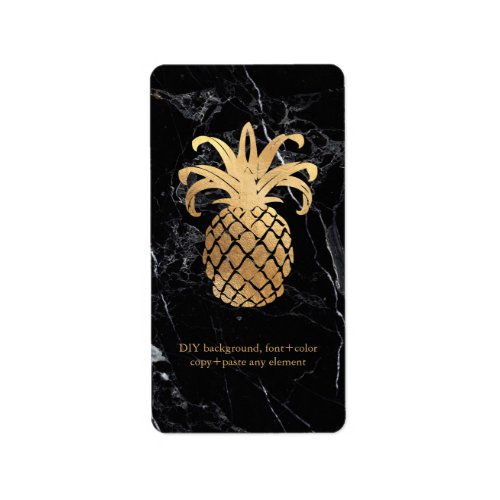 PixDezines MarbleHawaiian Pineapple Faux Gold Label