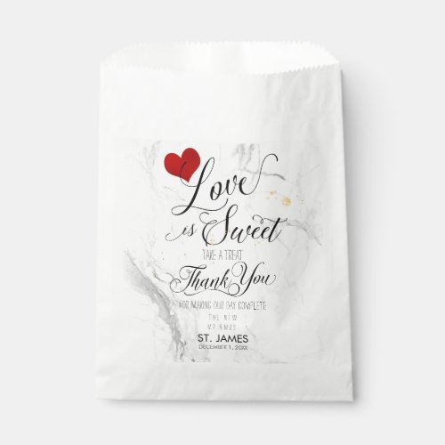 PixDezines MARBLE LOVE IS SWEETHEART Favor Bag