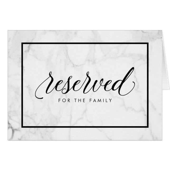PixDezines Marble Reserved Table Sign Cards (Front Horizontal)