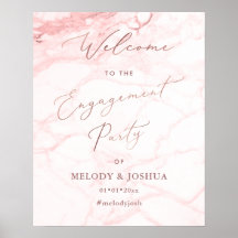 PixDezines Marble Rose Gold Welcome Engagement