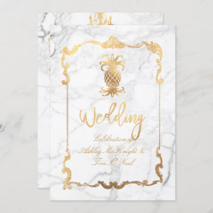 PixDezines Marble/Royal Hawaiian Pineapple Invitation