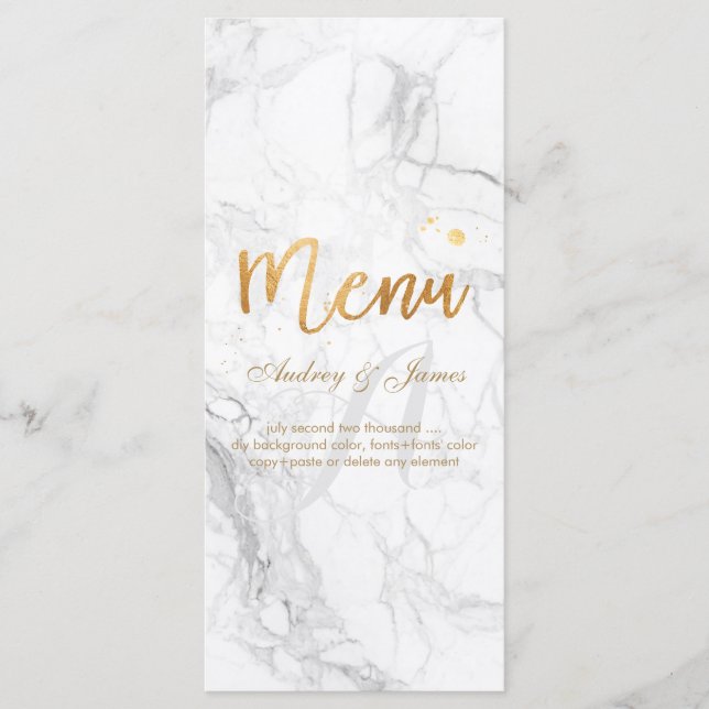 PixDezines Marble/Shine Menu/Faux Gold Menu (Front)