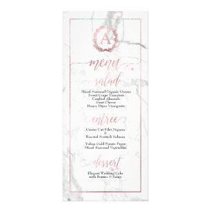 PixDezines Marble+Shine Rose Gold Monogram Menu