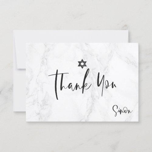 PixDezines Marble THANK YOU for Bar Mitzvah RSVP Card