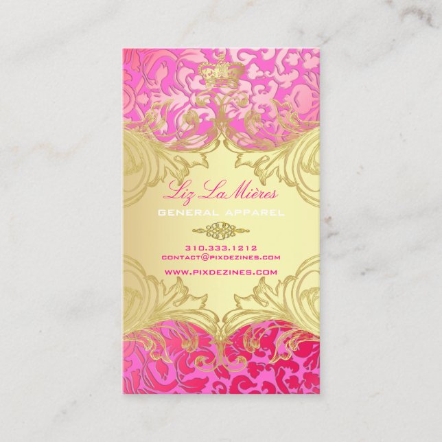 PixDezines Marie Antoinette en Oro Business Card (Front)