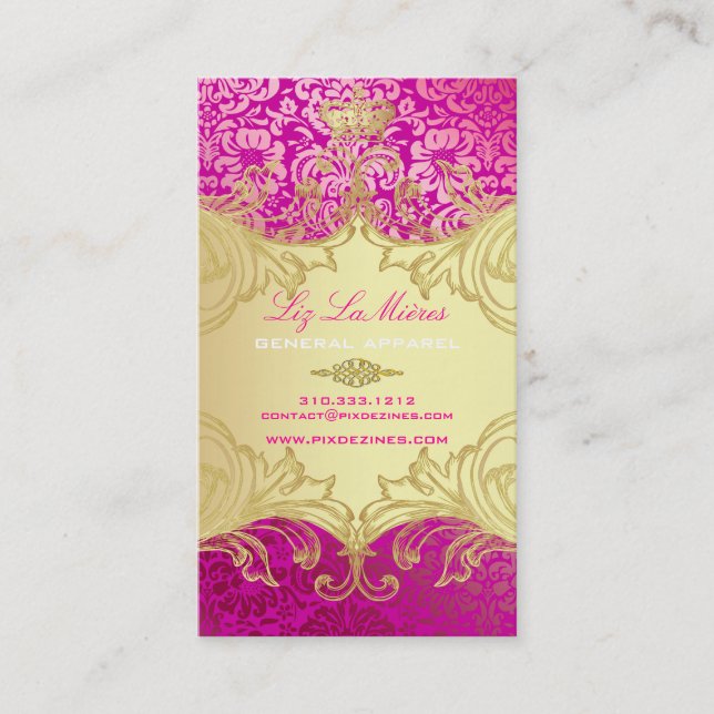 PixDezines Marie Antoinette en Oro Business Card (Front)