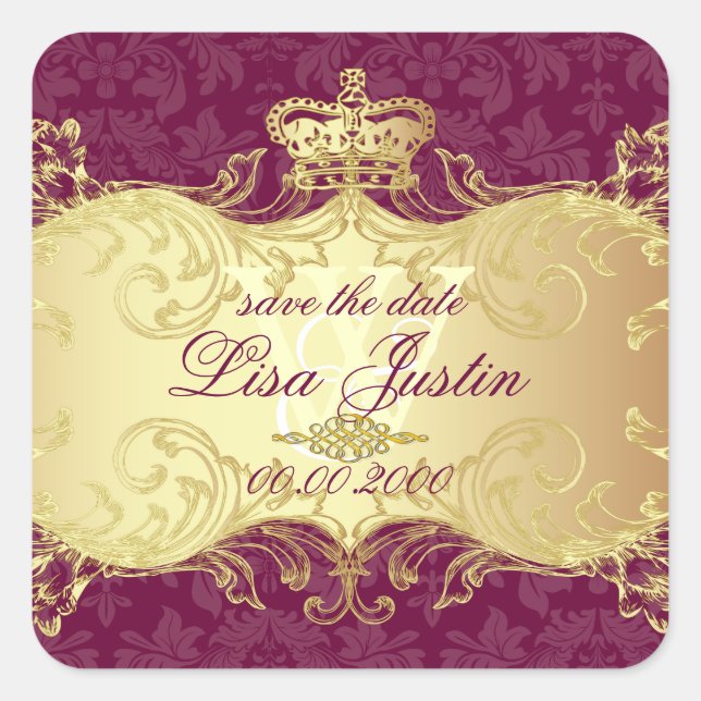 PixDezines Marie Antoniette/DIY color, red wine Square Sticker (Front)