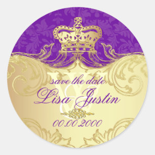PixDezines Marie Antoniette/DIY royal purple Classic Round Sticker