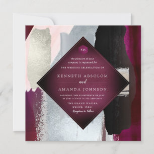 PixDezines Masala Red Blush Silver Invitation