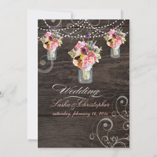 PixDezines mason jars/wood panels Invites