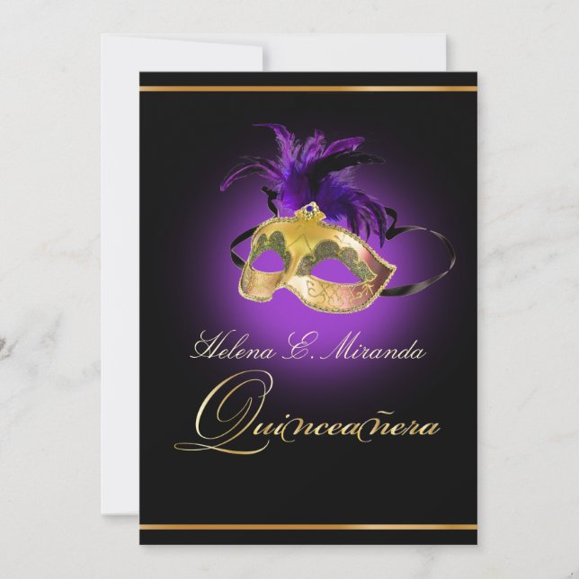 PixDezines Masquerade/amethyst purple/DIY color!! Invitation (Front)