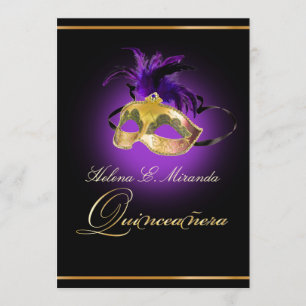 PixDezines Masquerade/amethyst purple/DIY color!! Invitation
