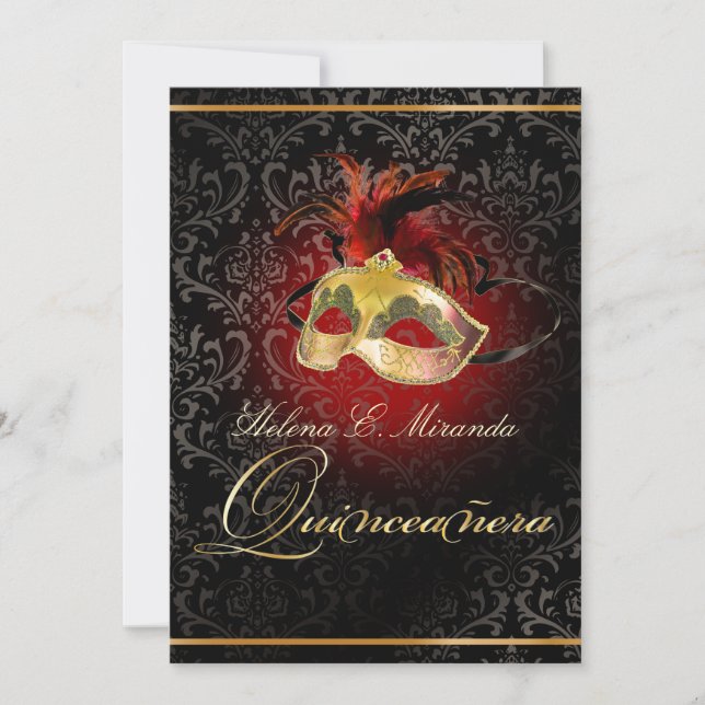 PixDezines MASQUERADE BALL/ROSSI DAMASK/DIY Invitation (Front)