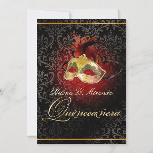 PixDezines MASQUERADE BALLROSSI DAMASKDIY Invitation