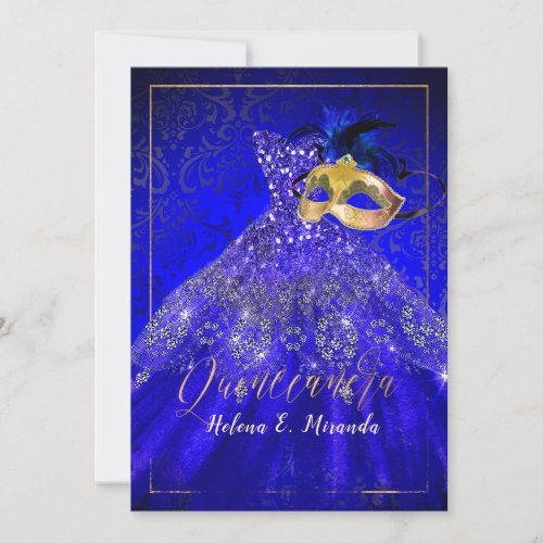 PixDezines MasqueradeBlueDIYcolor Invitation