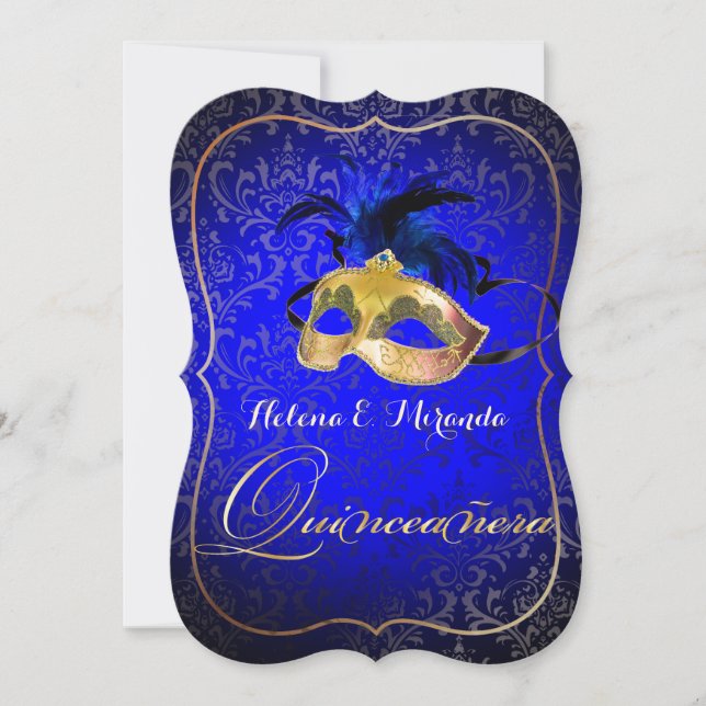 PixDezines Masquerade/Blue/DIYcolor! Invitation (Front)