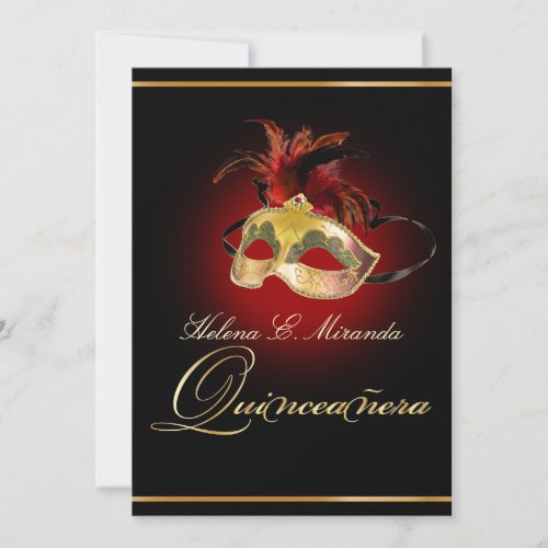 PixDezines MasqueradeDIY colorruby red Invitation