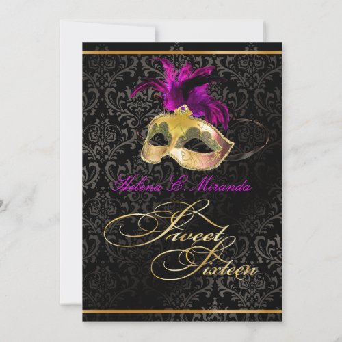 PixDezines masquerade partyDIY color Invitation