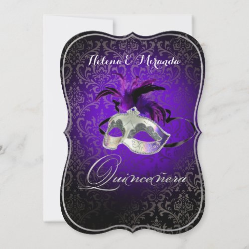 PixDezines masquerade quinceraneraDIY color Invitation