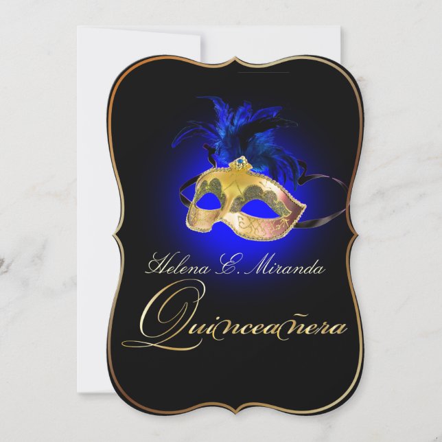 PixDezines Masquerade/Royal Blue/DIY color!! Invitation (Front)