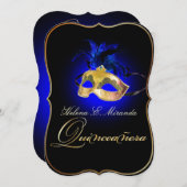 PixDezines Masquerade/Royal Blue/DIY color!! Invitation (Front/Back)