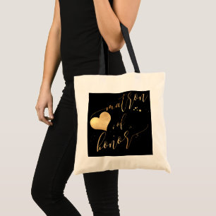PixDezines Matron of Honor/Faux Gold Calligraphy Tote Bag