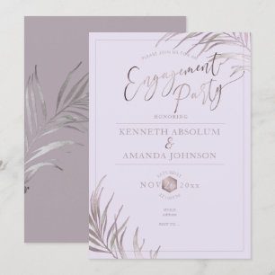 PixDezines Mauve+Lilac Palms, Engagement Party Invitation