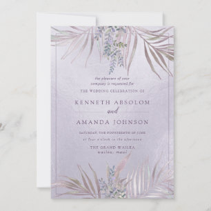 PixDezines Mauve+Lilac Palms, Iridescent Invitation