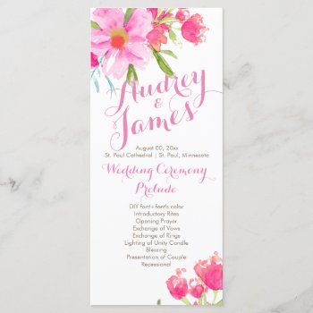 Pixdezines May Flower/watercolor Wedding Program by custom_stationery at Zazzle