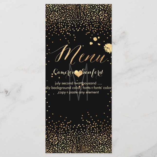 PixDezines Menu Champagne Bubbles/Rack Cards (Front)