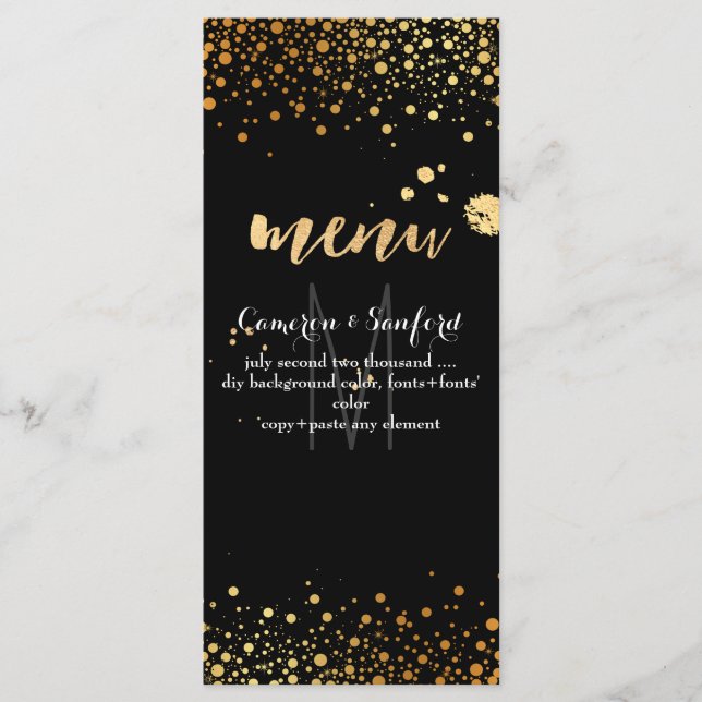 PixDezines menu dazzled gold specks (Front)