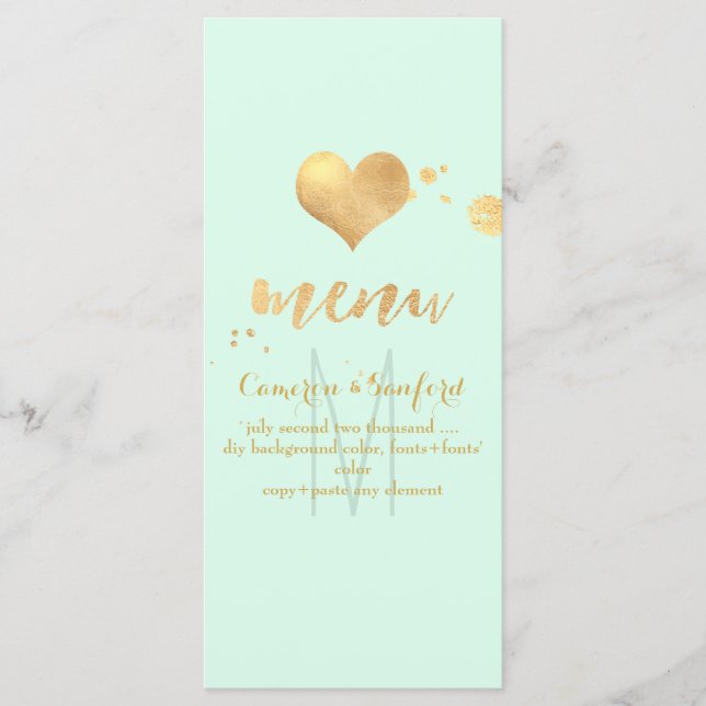 PixDezines Menu DIY Color/Faux Gold Heart (Front)