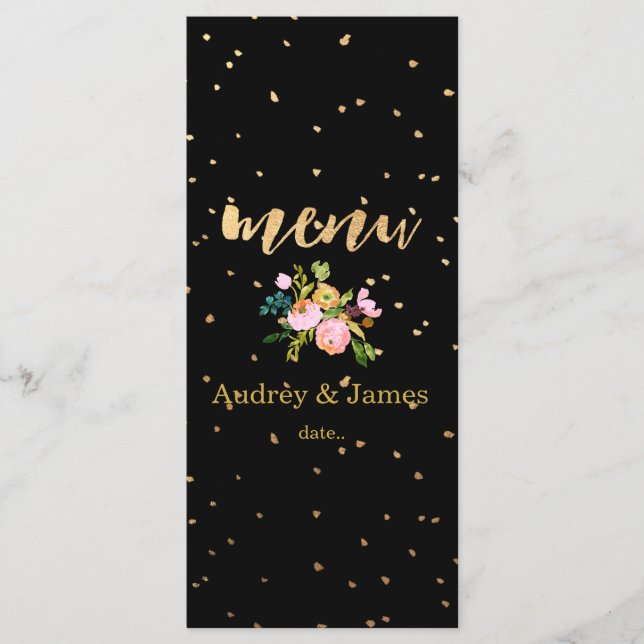 PixDezines menu floral watercolor/ranunculus (Front)