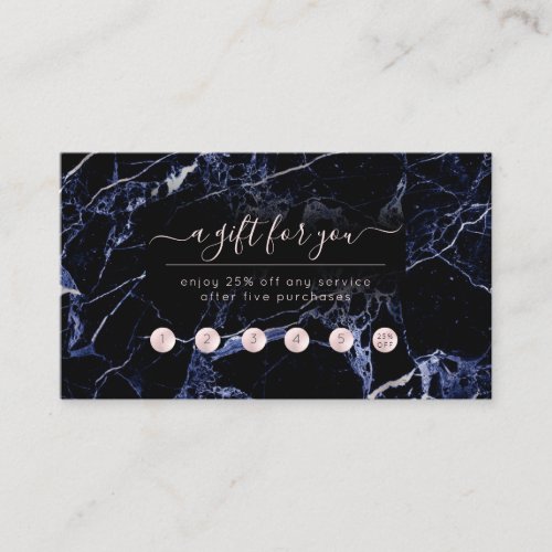 PixDezines Midnight Blue Marble Pink Reward Card