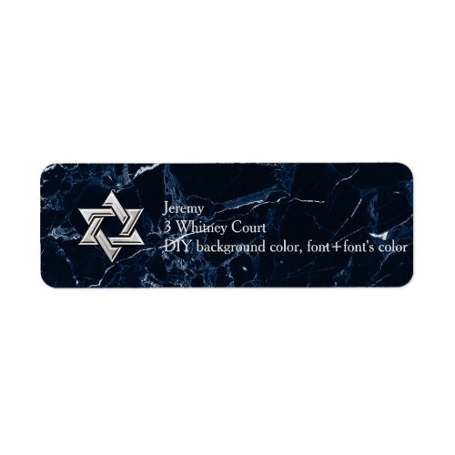 PixDezines Midnight Blue Marble Star of Daivd Label