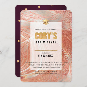 PixDezines Minimalist DIY FAUX GOLD Mitzvah Invitation