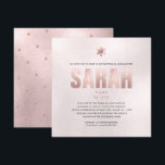 PixDezines Minimalist DIY FAUX ROSE GOLD Mitzvah Invitation<br><div class="desc">PixDezines chic and modern minimalist with DIY bold san serif font in faux rose gold for a Bar or Bat Mitzvah. Accented with blush pink and rose gold background on reversed. Monogram on faux rose gold Star of David. DIY for any event, simply delete unused layers. Our dynamic design allows...</div>