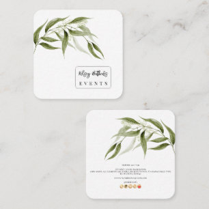 PixDezines Minimalist Greenery Eucalyptus Square Business Card